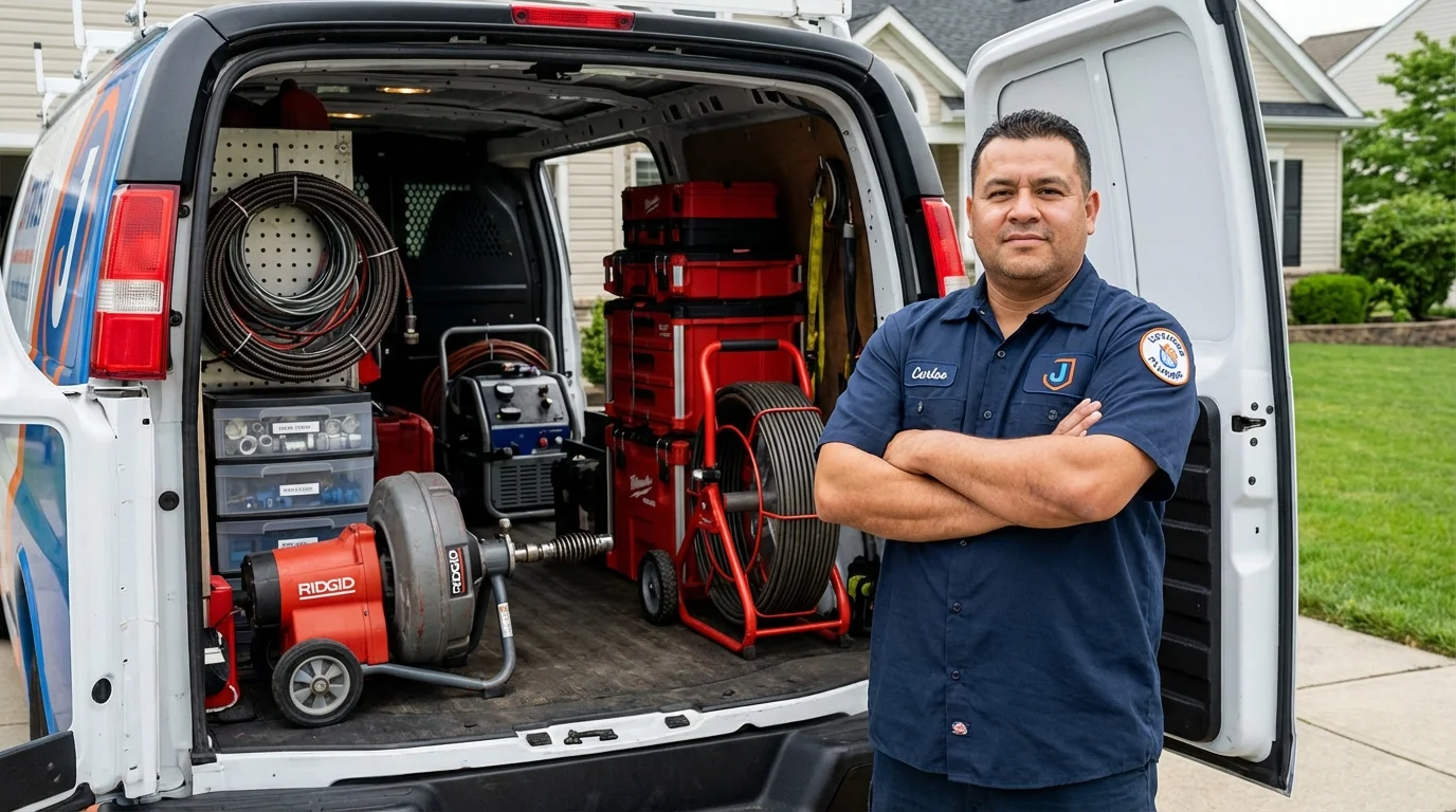 Professional drain cleaning equipment and Johns Plumbing LLC plumber in Boca Raton