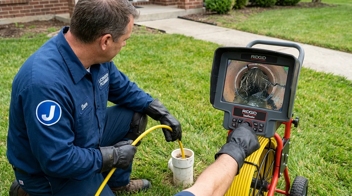 Sewer camera inspection being performed by Johns Plumbing LLC in Boca Raton