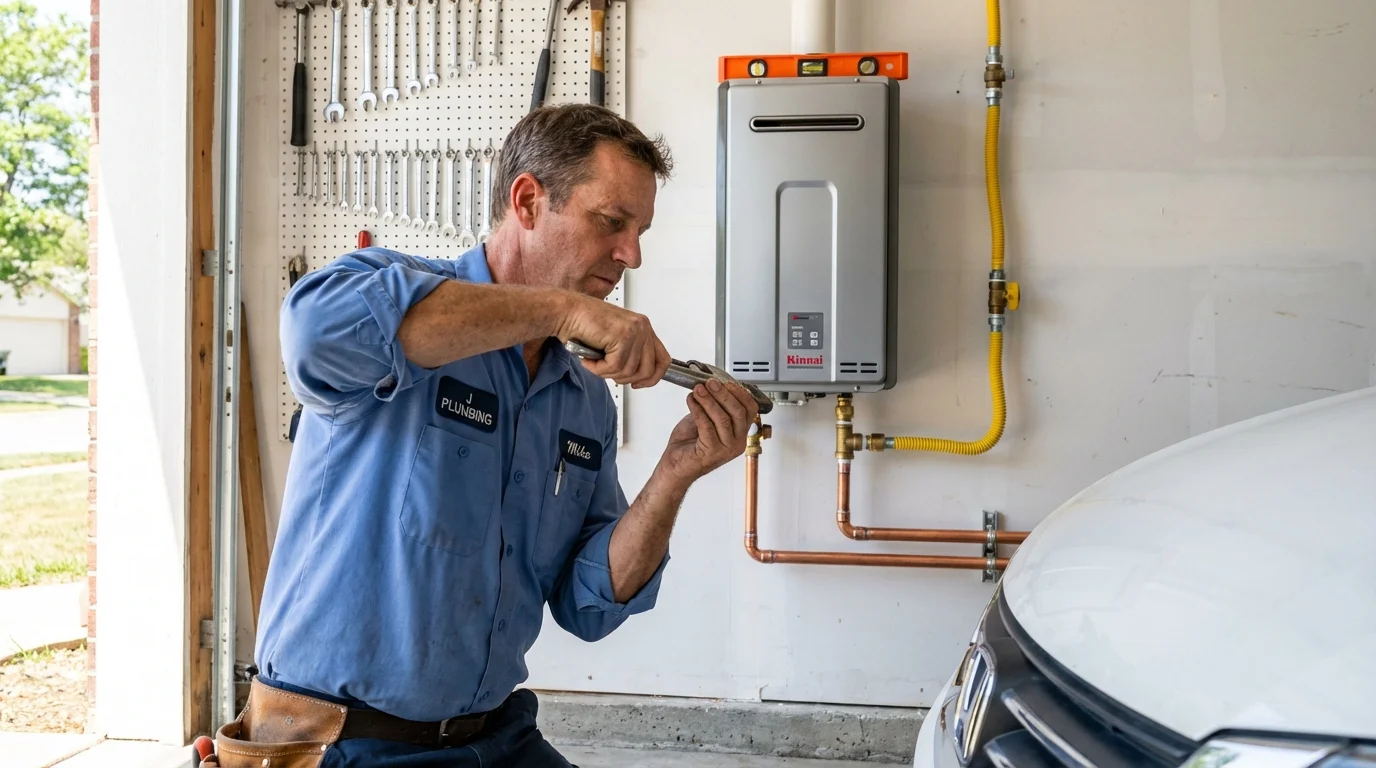 Tankless water heater installation by a Johns Plumbing LLC plumber in Boca Raton